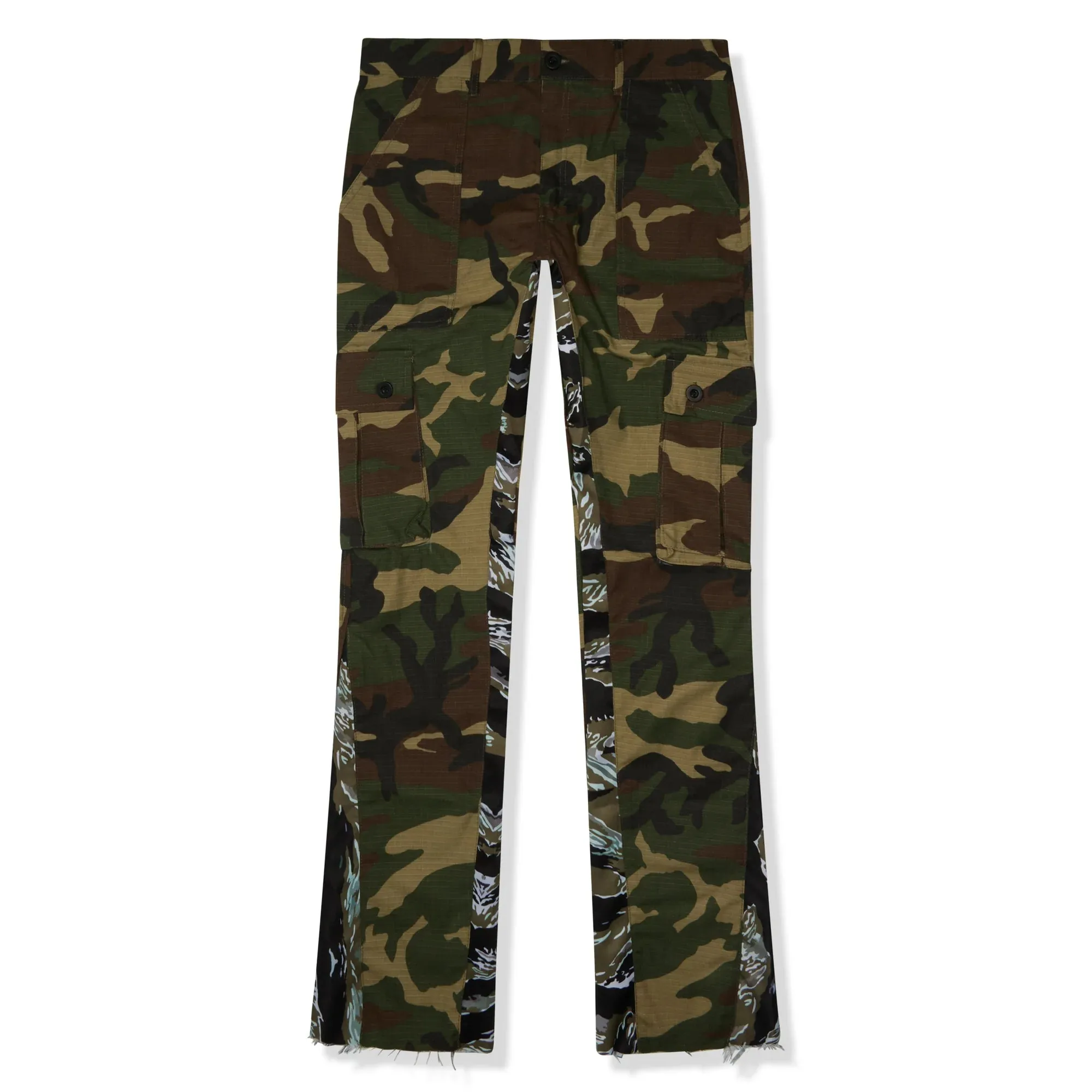 CARGO FLARE TROUSERS - CAMO