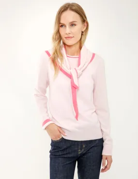 Cashmere Long Sleeve Sweater with Triangle Scarf