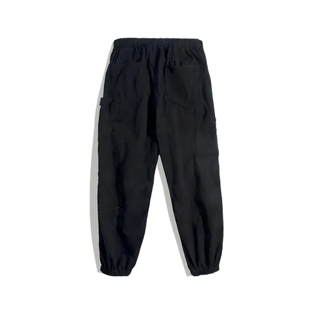 CASUAL PRINT LETTER SOLID COTTON CARGO PANTS