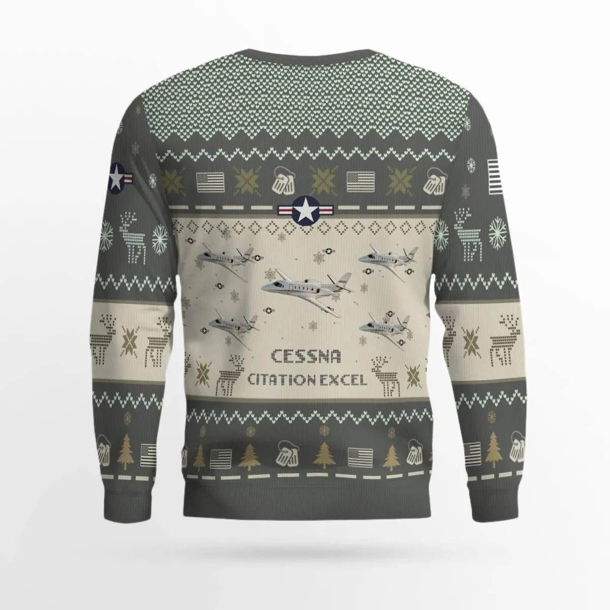Cessna Citation Excel Aircraft Ugly Sweater, Ugly Sweater Christmas Shirt for Men Dad Veteran