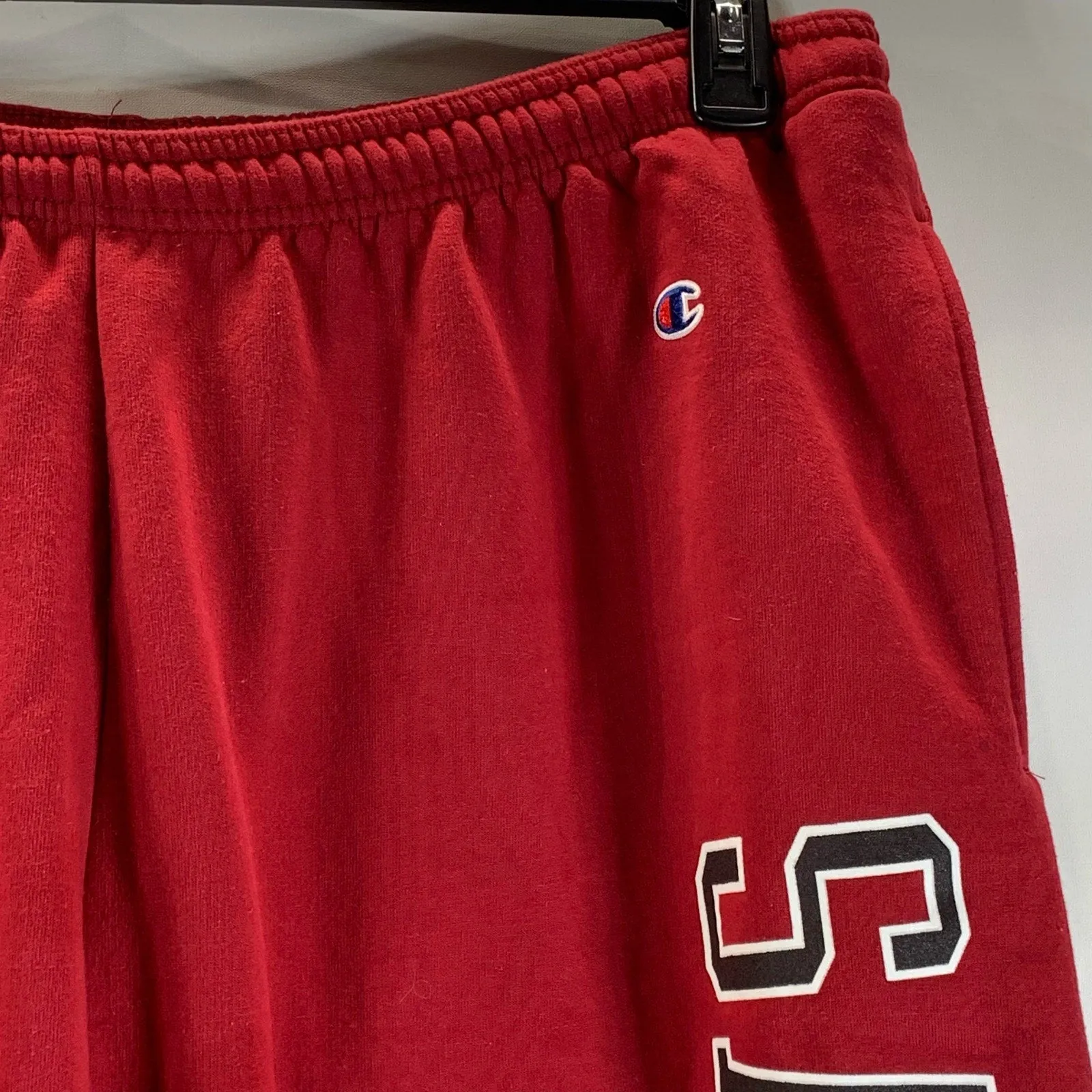 CHAMPION Men's Red Salisbury Logo Eco Powerblend Pull-On Sweatpants SZ 2XL