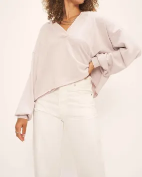 Charlie Notch Neck Sweatshirt in Lilac Stone | Lilac Stone