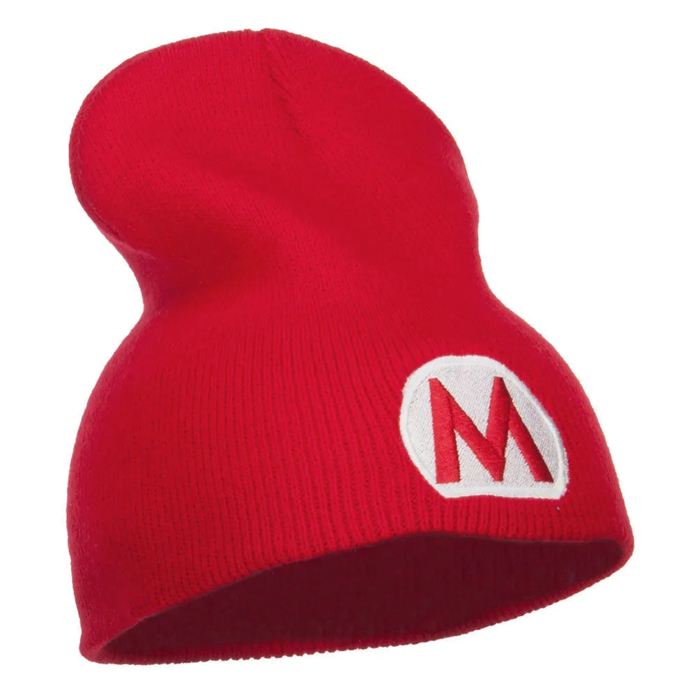Circle Mario Embroidered Short Beanie