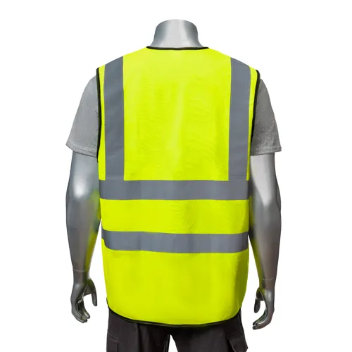 Class 2 3.8oz. Knitted Double Band Reflective Safety Loop & Hook Vest