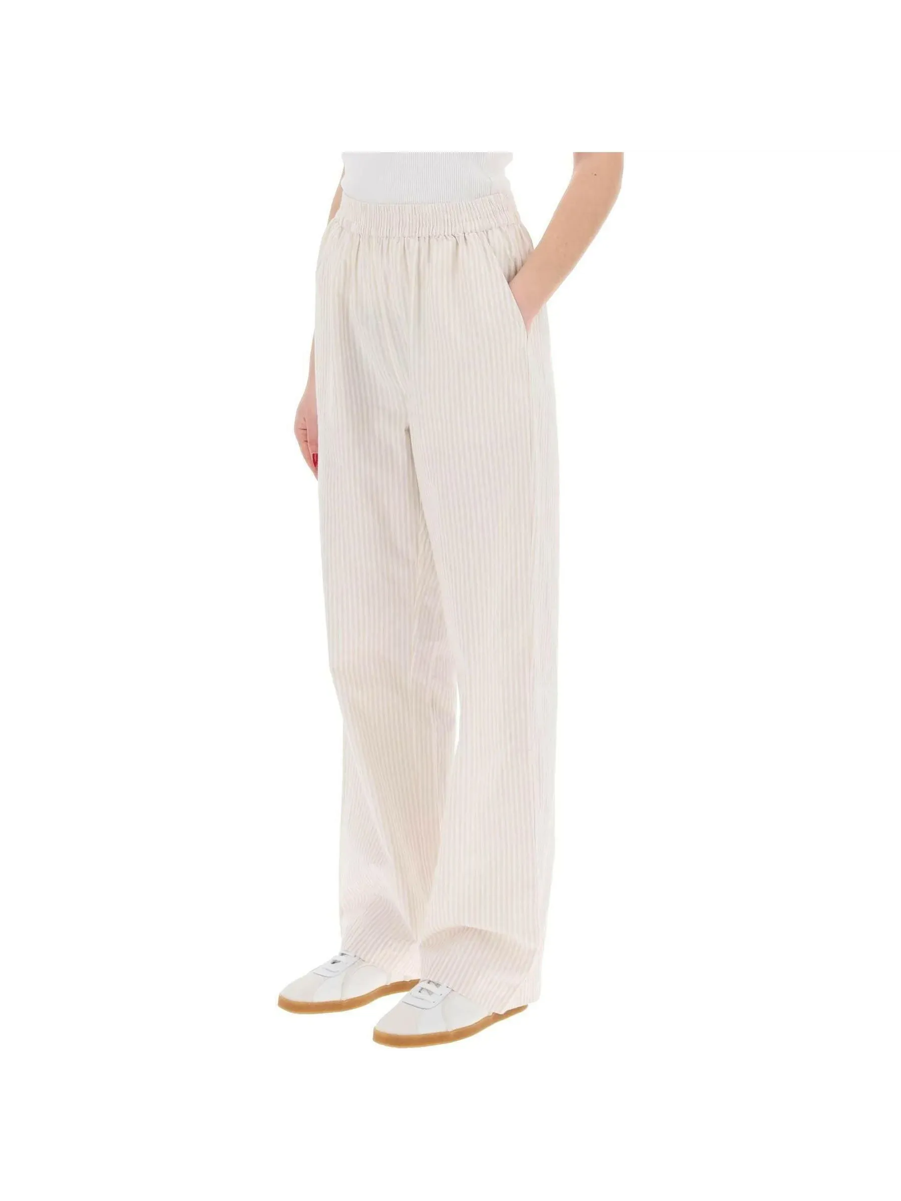 Claudia Striped Organic Cotton Trousers