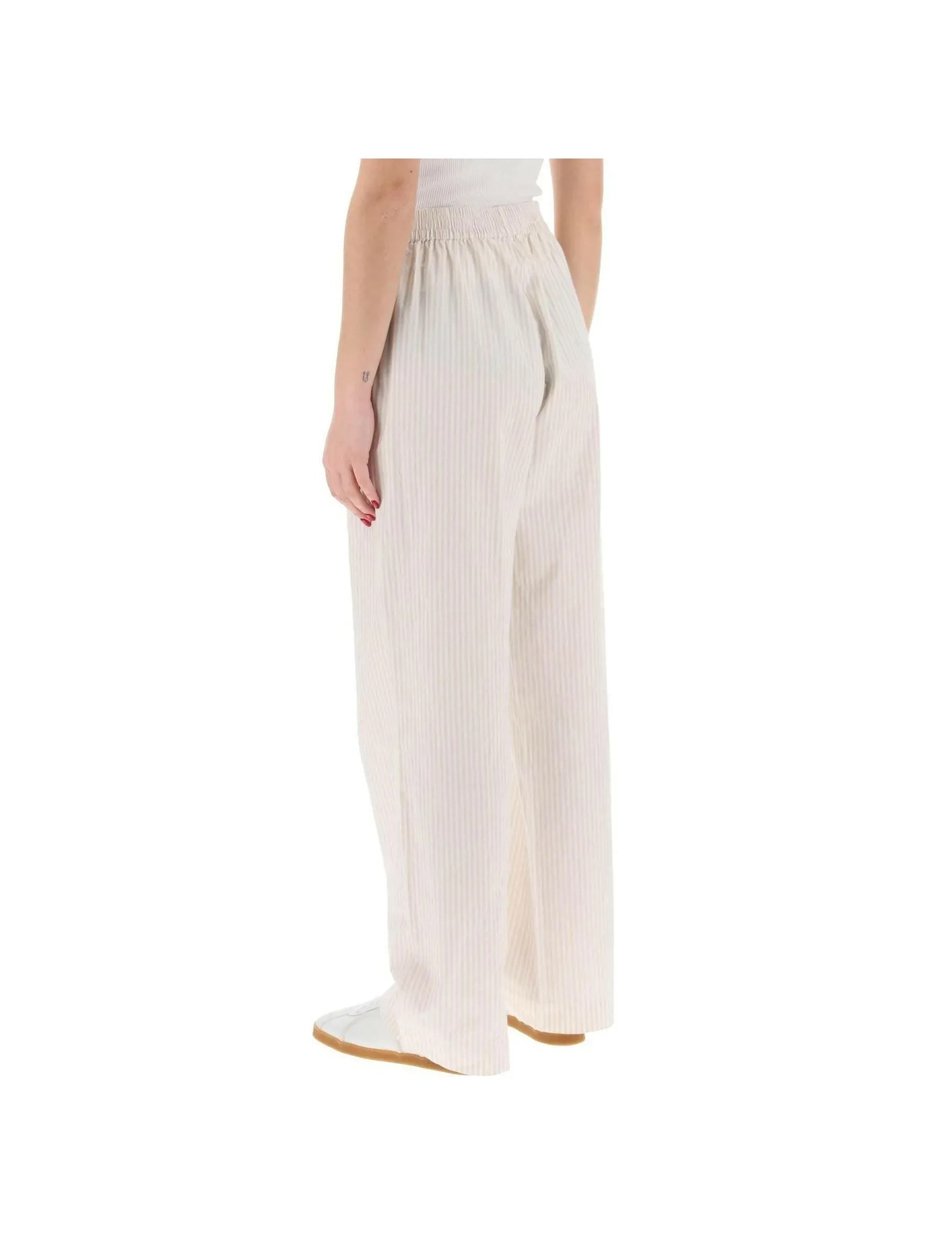 Claudia Striped Organic Cotton Trousers