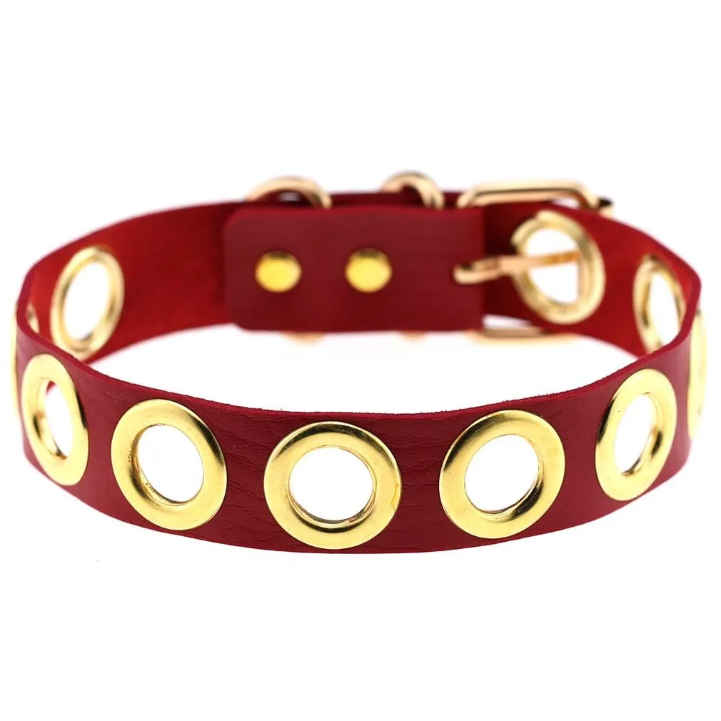 Collar European  American Simple Personality Black Leather Collar