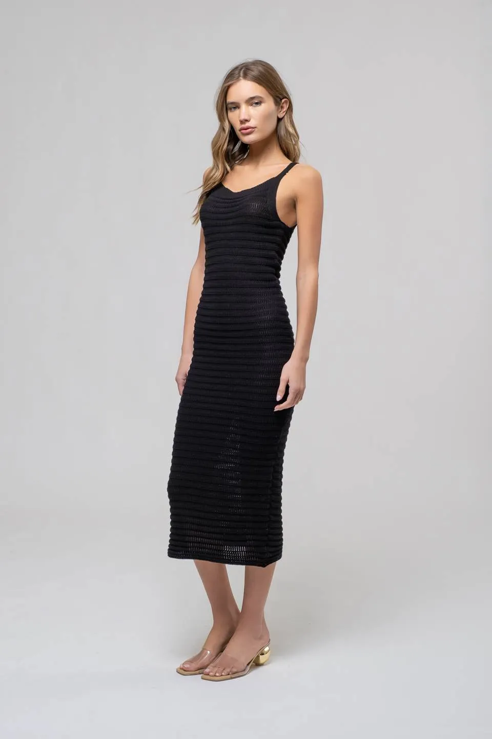 CROCHET CAMI MIDI DRESS