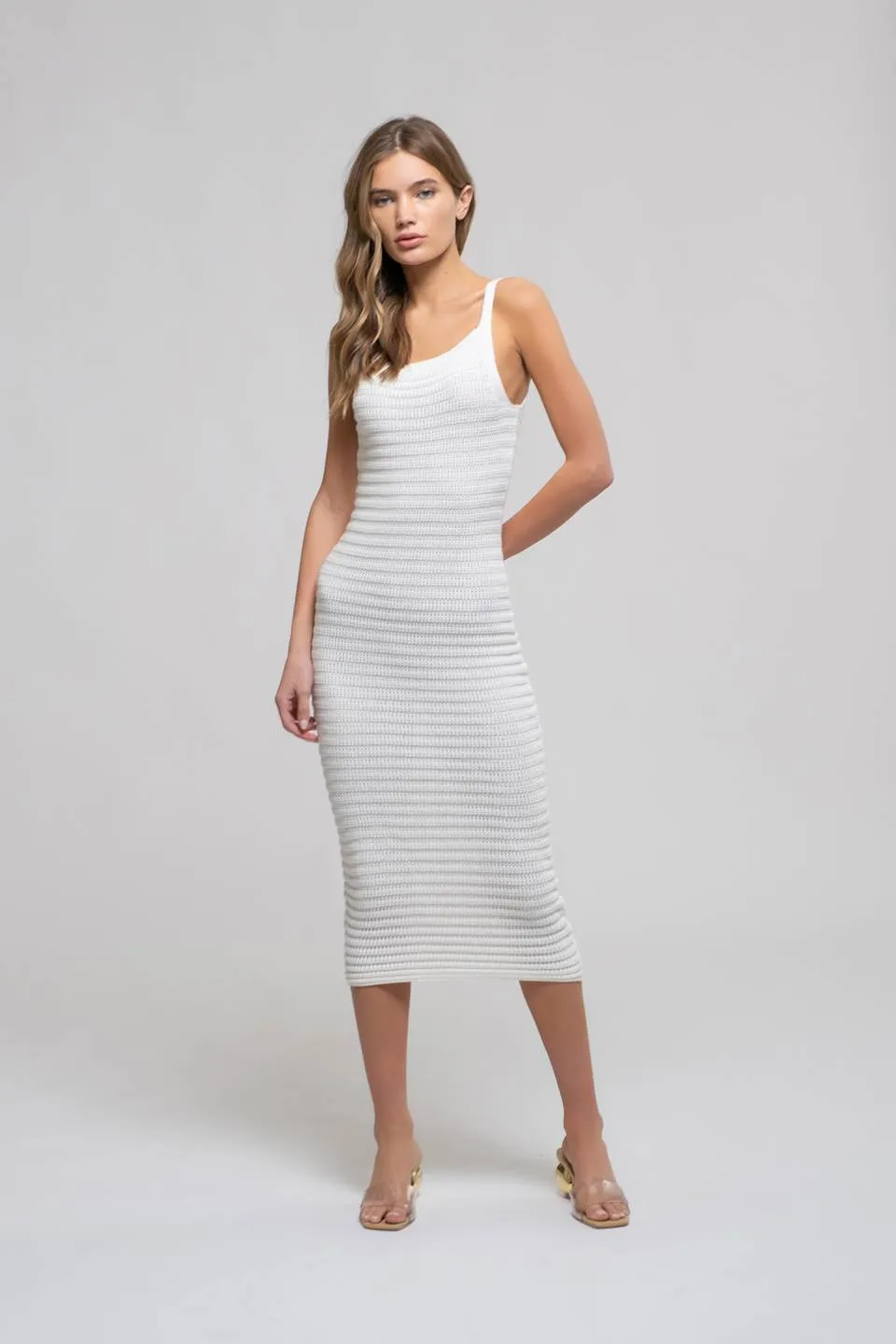 CROCHET CAMI MIDI DRESS