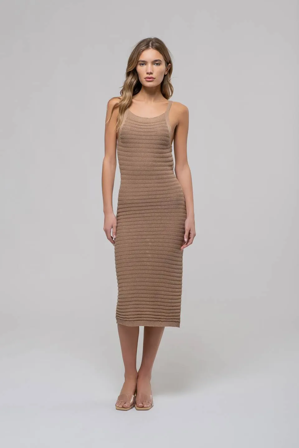 CROCHET CAMI MIDI DRESS