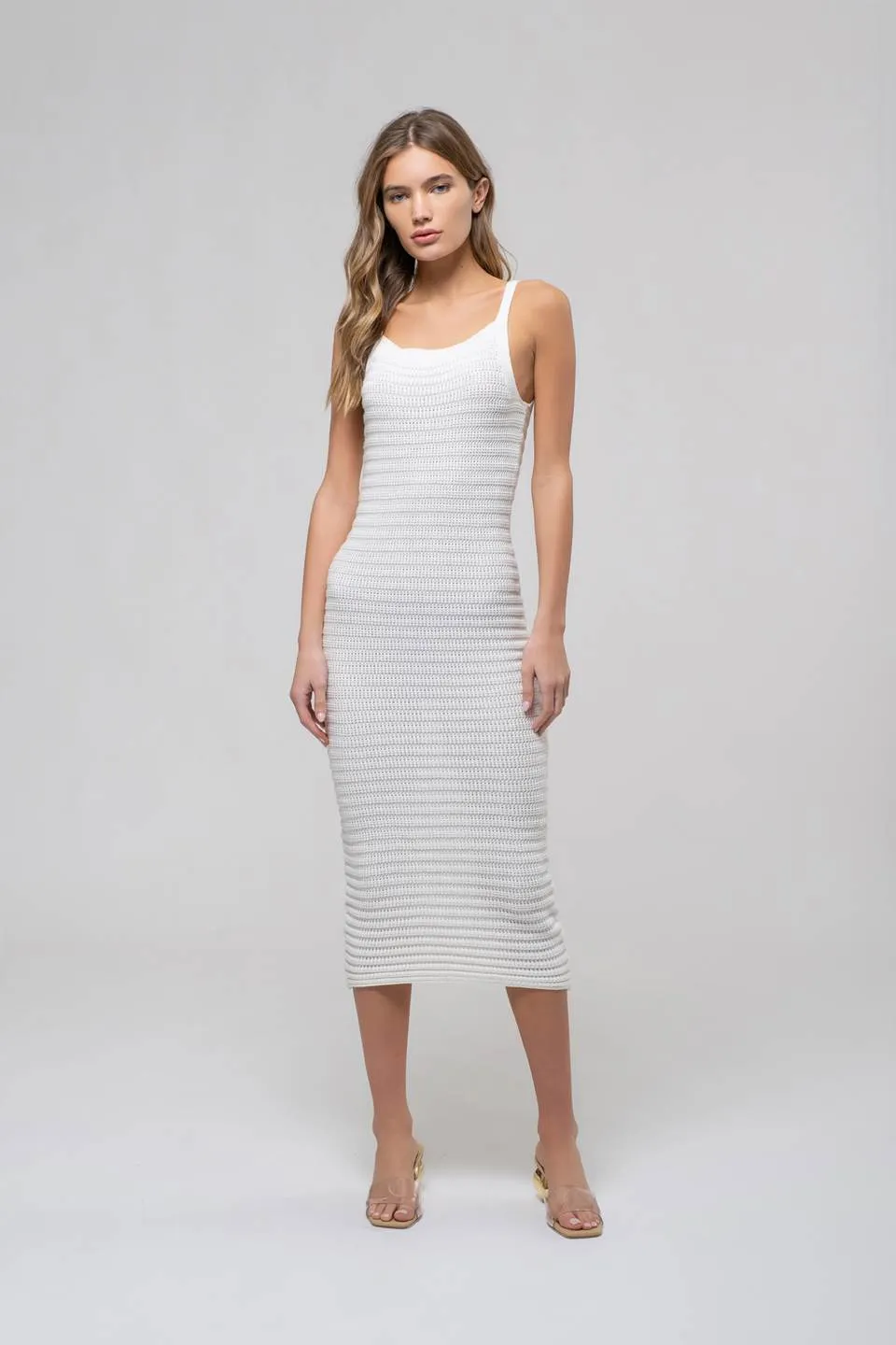 CROCHET CAMI MIDI DRESS