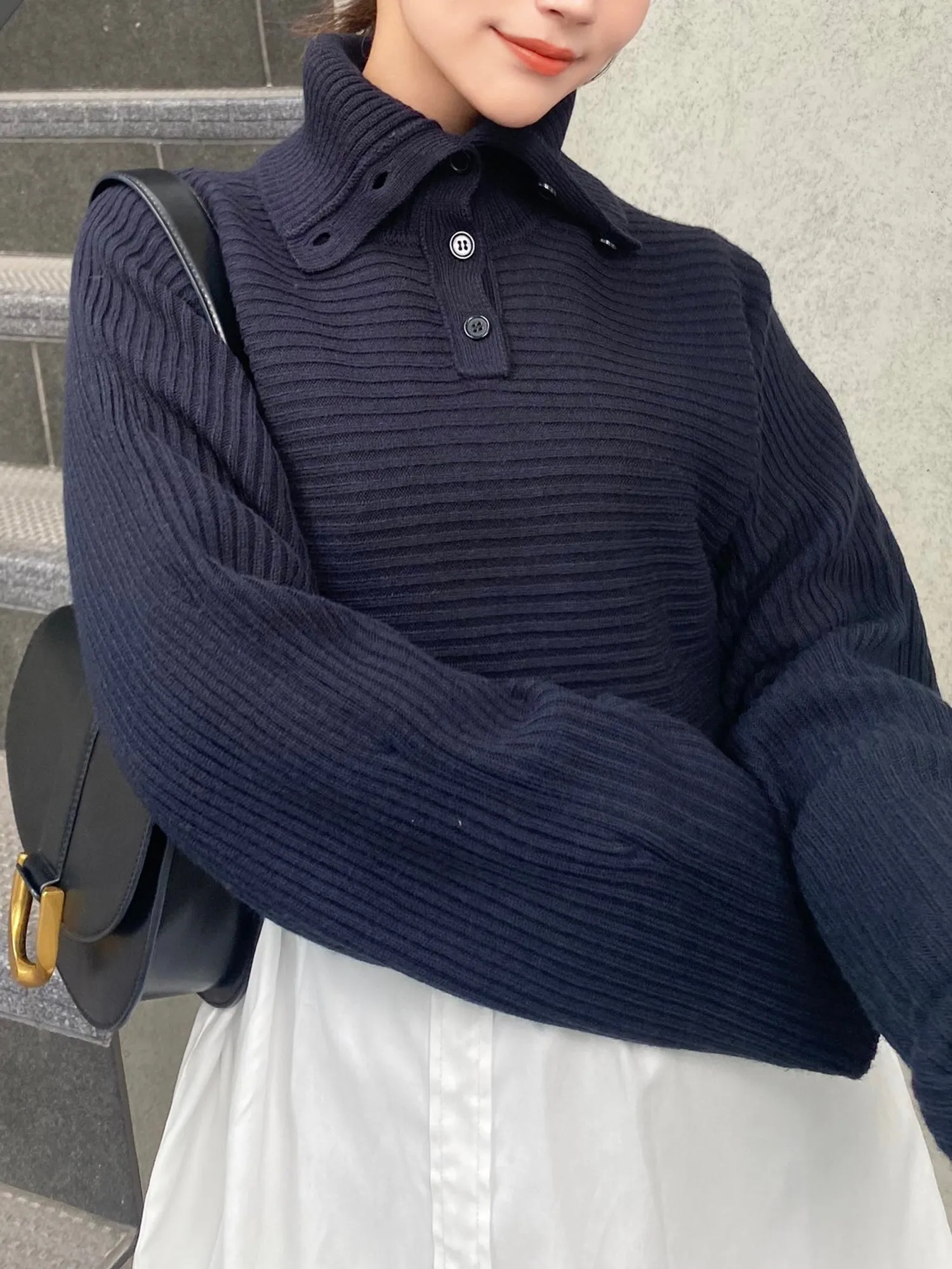 Cropped knit layered dress