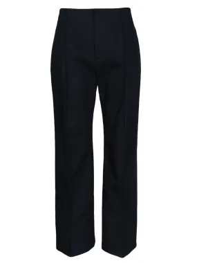 Curved shape cotton canvas trousers