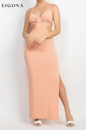 Cutouts Side Slit Maxi Elegant Casual Dress