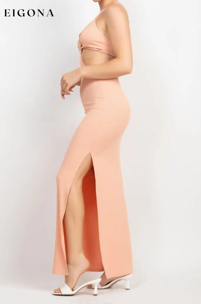 Cutouts Side Slit Maxi Elegant Casual Dress