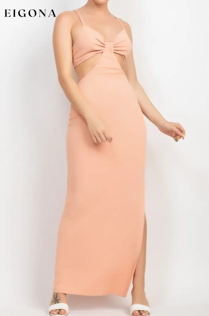 Cutouts Side Slit Maxi Elegant Casual Dress