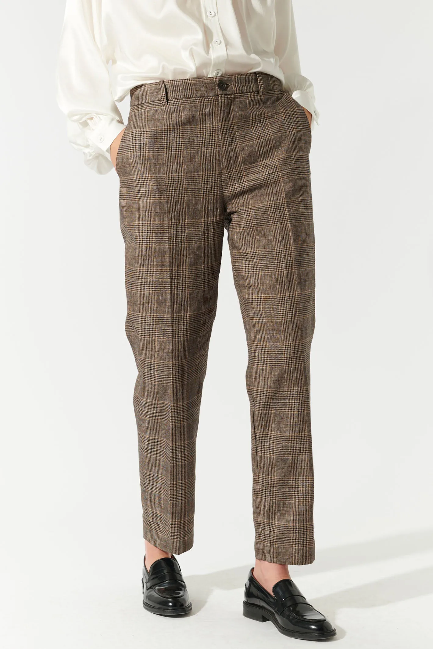Dea Kudibal Arieldea Cropped Trousers Brown Spring Check 1391024 5819