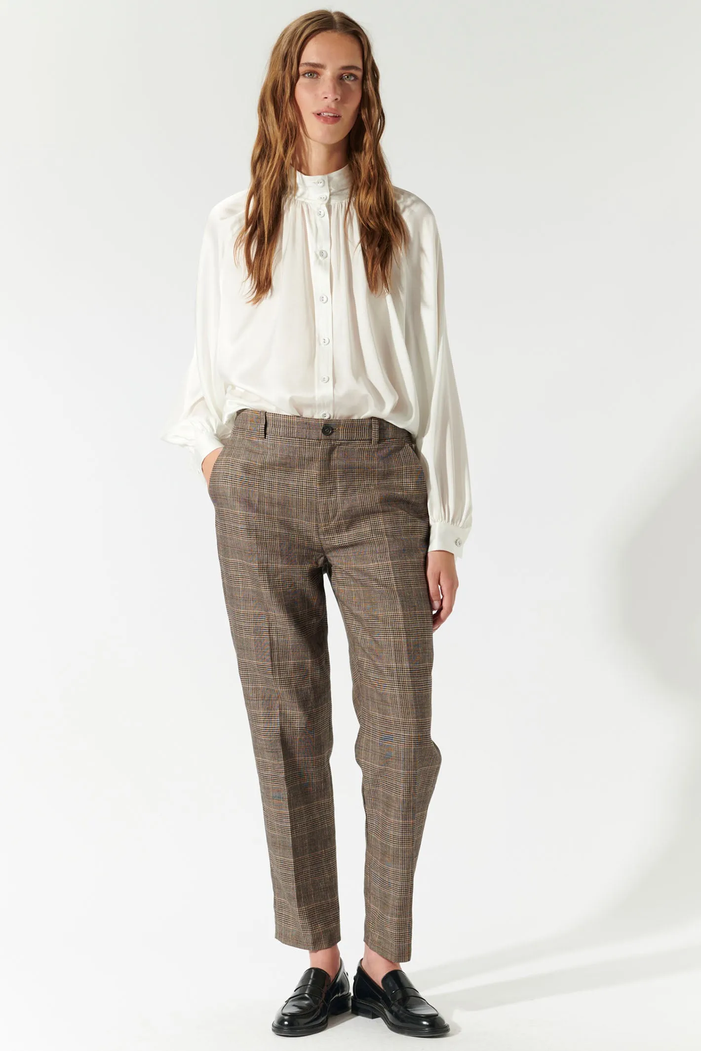 Dea Kudibal Arieldea Cropped Trousers Brown Spring Check 1391024 5819