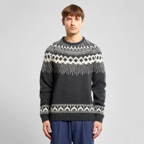 Dedicated Sweater Malung Fair Isle Dark Grey Melange