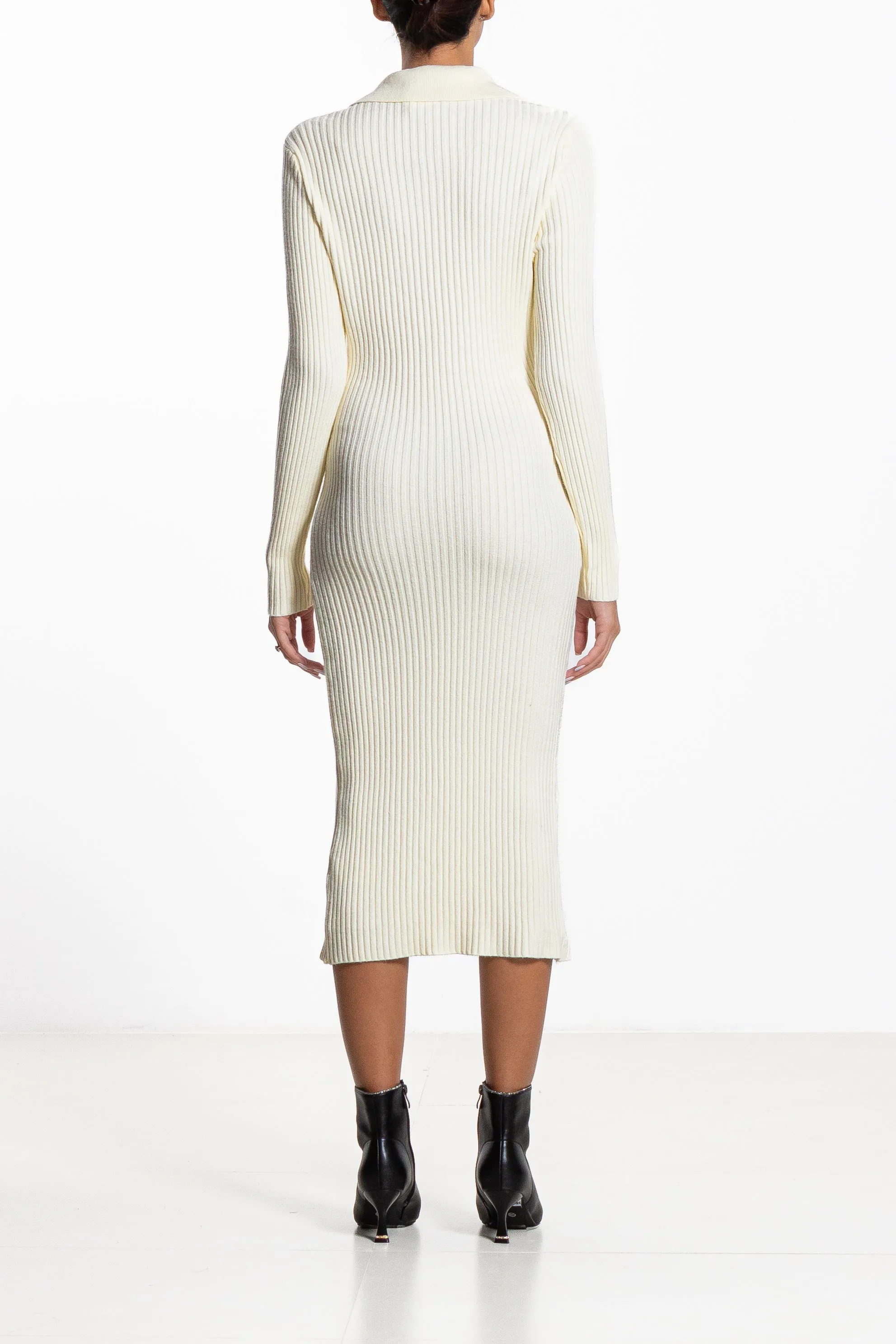 DETAILED KNIT SHIRT DRESS