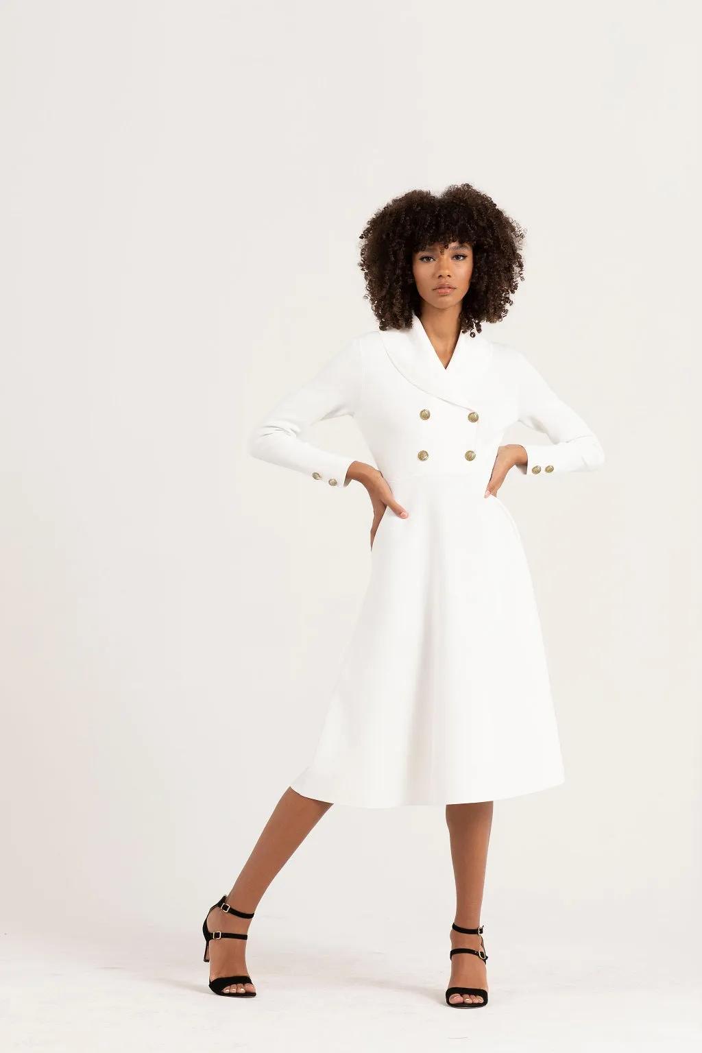 Dolcetto Knit Blazer Dress With Waistline
