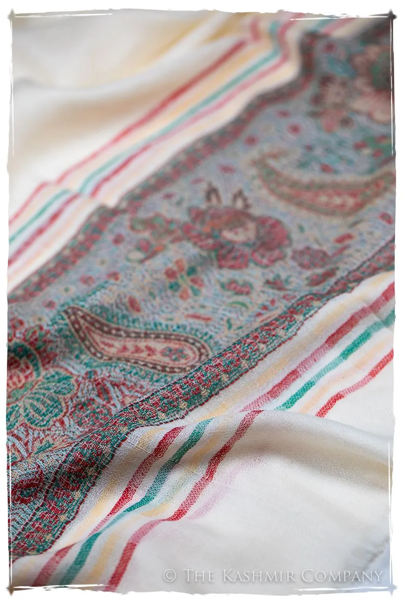 Donatella Frontière Ivory Kashmir Wool Scarf