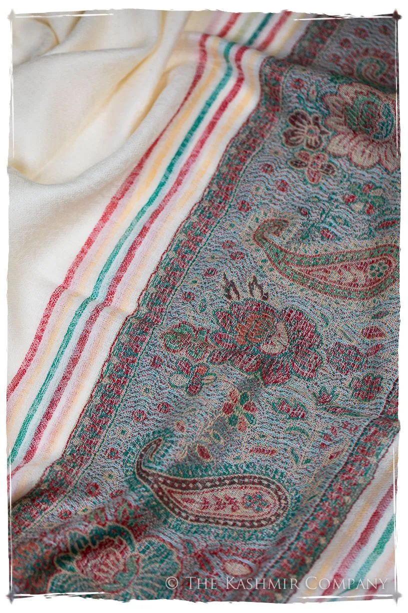 Donatella Frontière Ivory Kashmir Wool Scarf