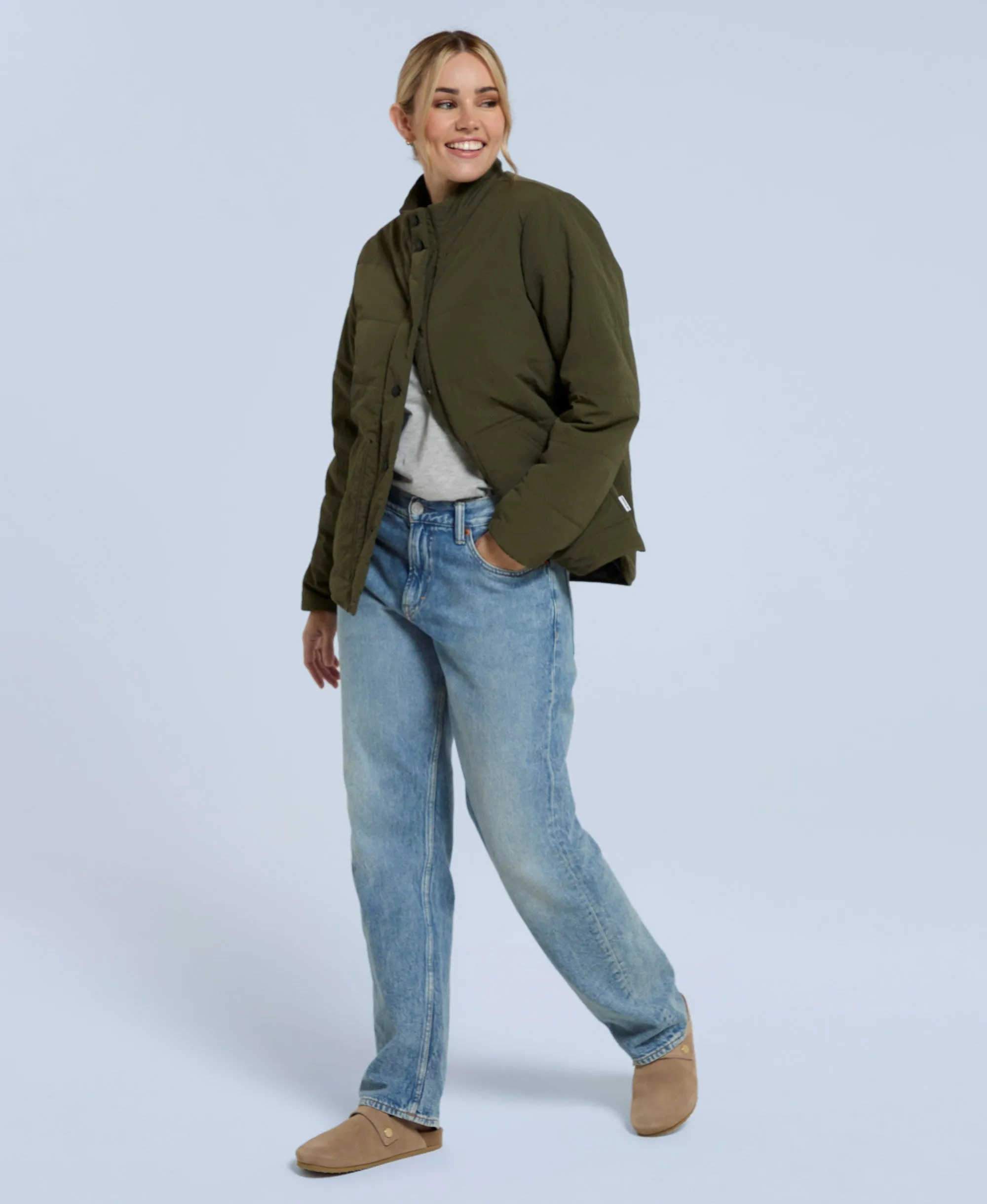 Dune Womens Quilted Jacket - Green