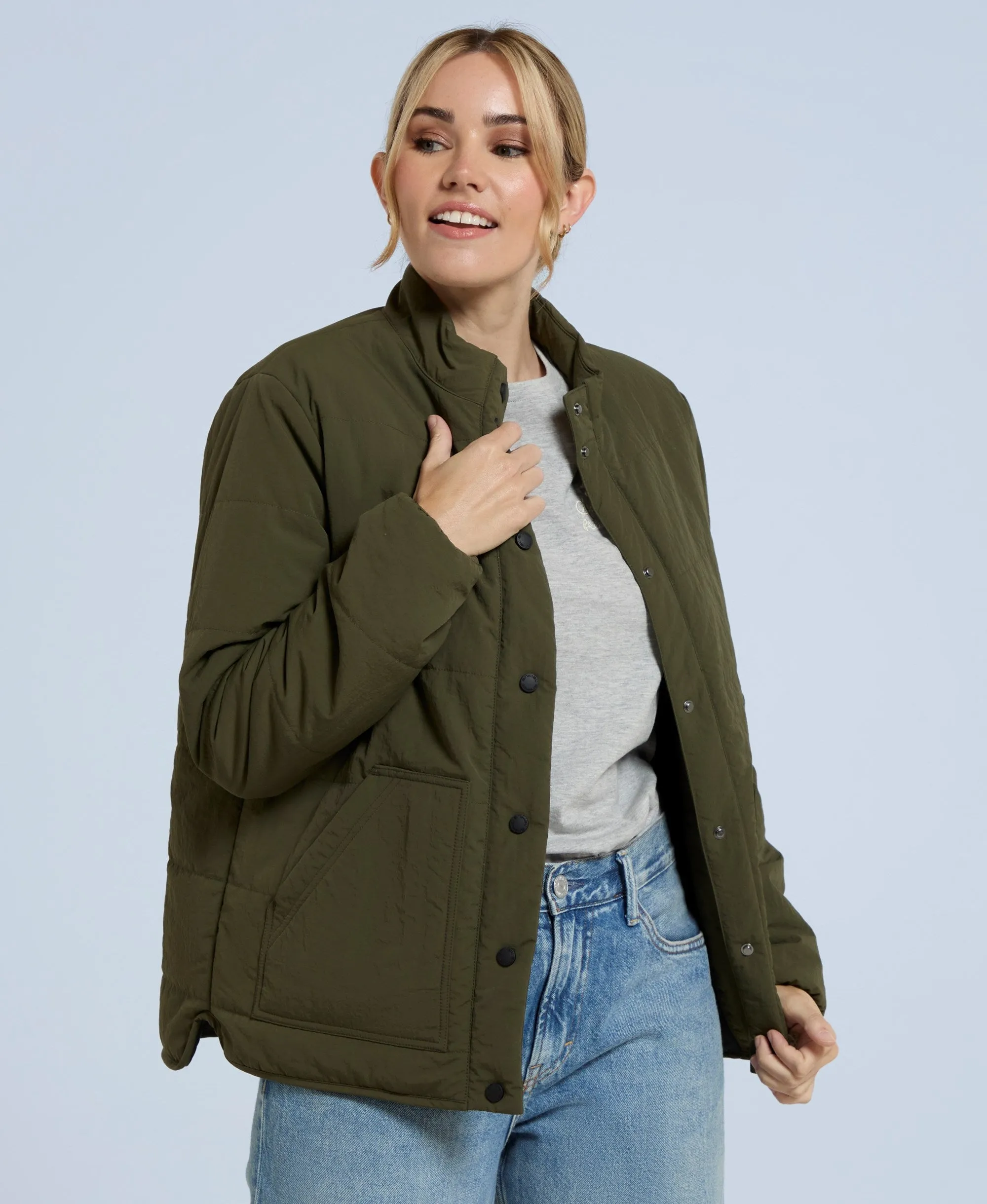 Dune Womens Quilted Jacket - Green