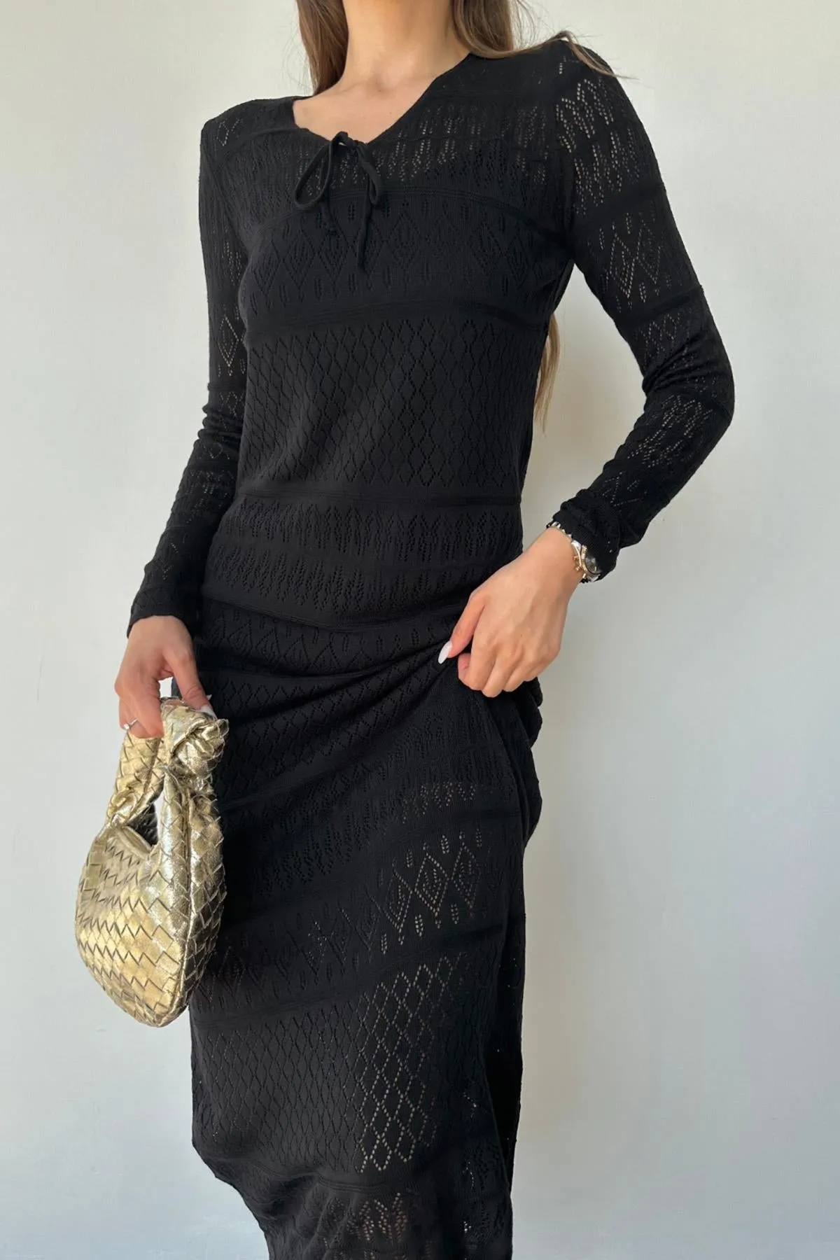 ELS Lined Knit Dress - Black - Leominster
