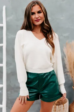 Essential Moment Dolman Sleeve V-Neck Sweater (Whip Cream)
