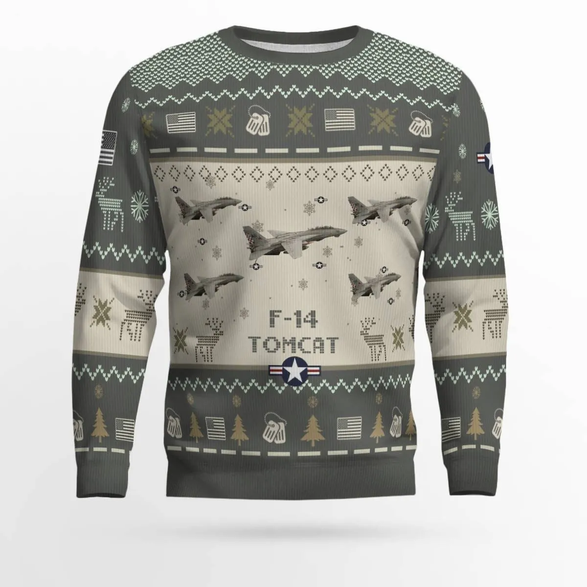 F-14 Tomcat VF-211 Checkmate F14 VF211 NAVAL Aircraft Ugly Sweater, Ugly Sweater Christmas Shirt for Men Dad Veteran