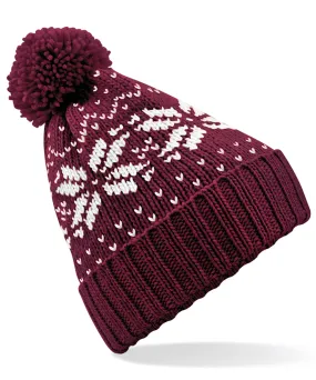 Fair Isle snowstar® beanie | Burgundy/White