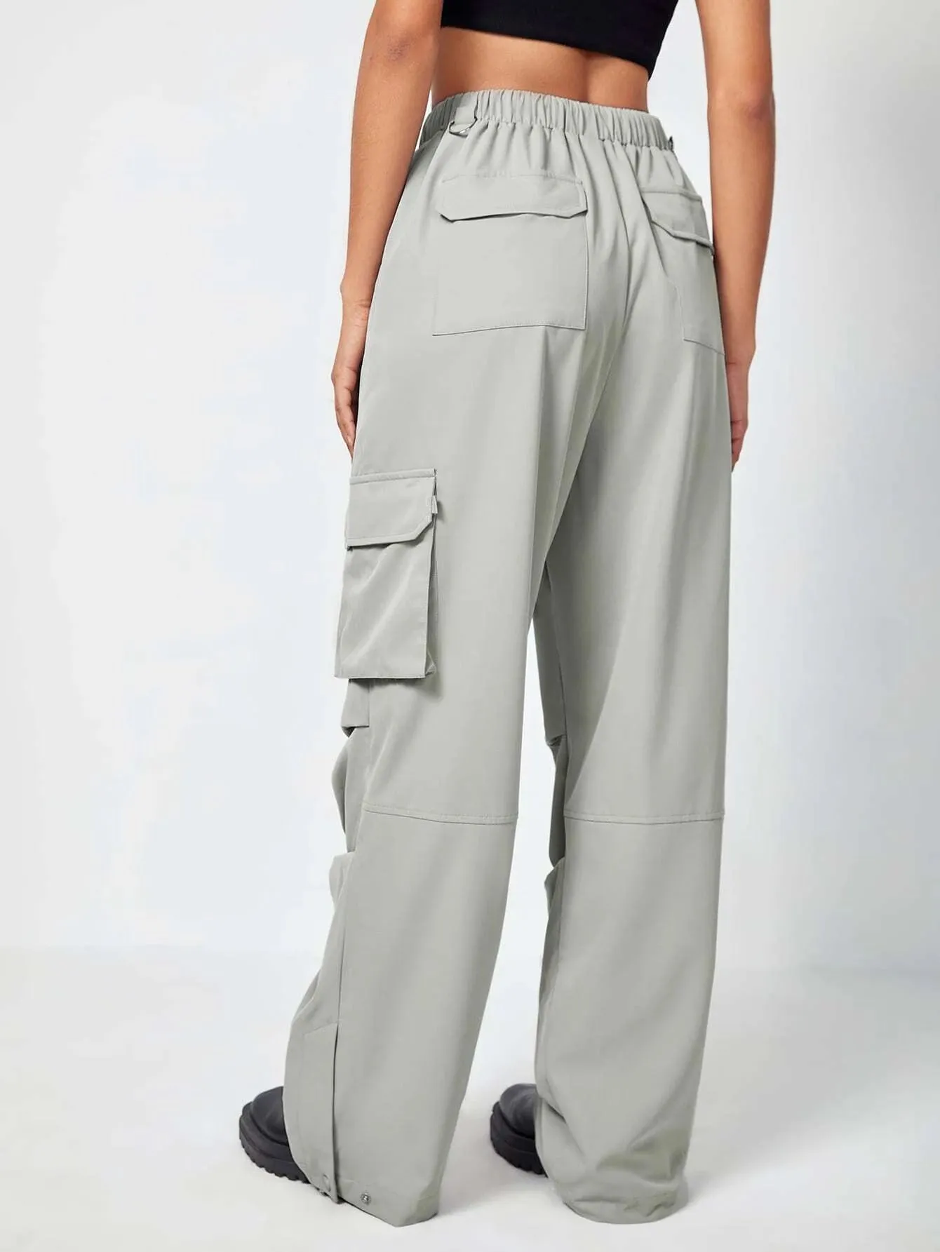 Flap Pocket Cargo Pants Drawstring