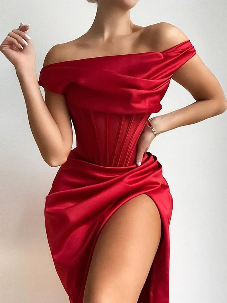 Formal Dresses for Women - M2k Trends Satin Bodycon Dress