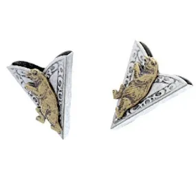 Fox or Bear Western Collar Tips, 1 pair, Made in USA,