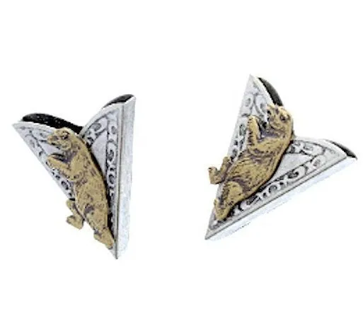 Fox or Bear Western Collar Tips, 1 pair, Made in USA,