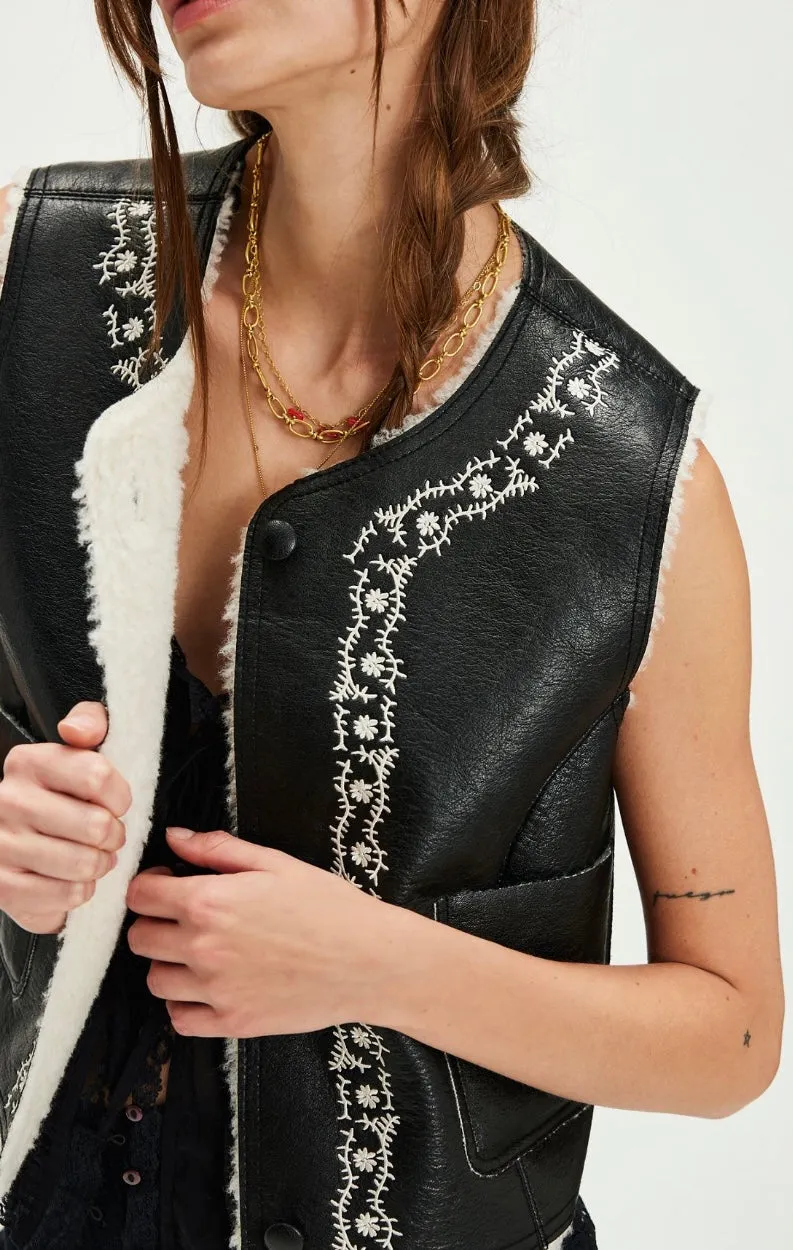 Free People Travelers Leather Vest