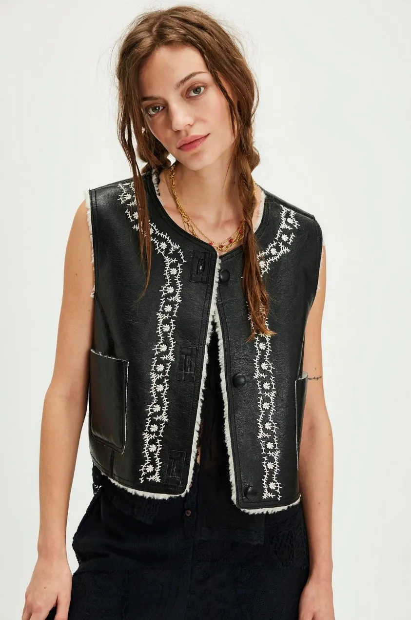 Free People Travelers Leather Vest