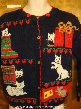 Funny Cats 80s Ugly Christmas Sweater