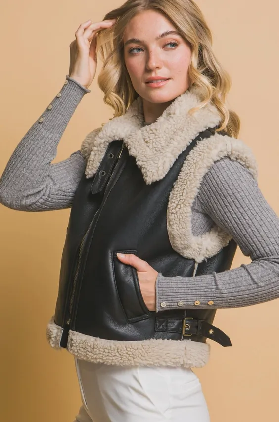 Fur-ocity Leather Vest