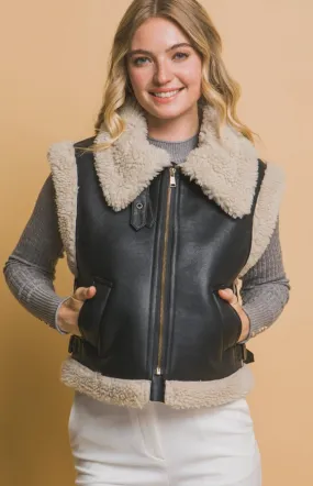 Fur-ocity Leather Vest