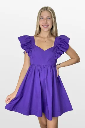 Game Plan Ruffle Shoulder Dress