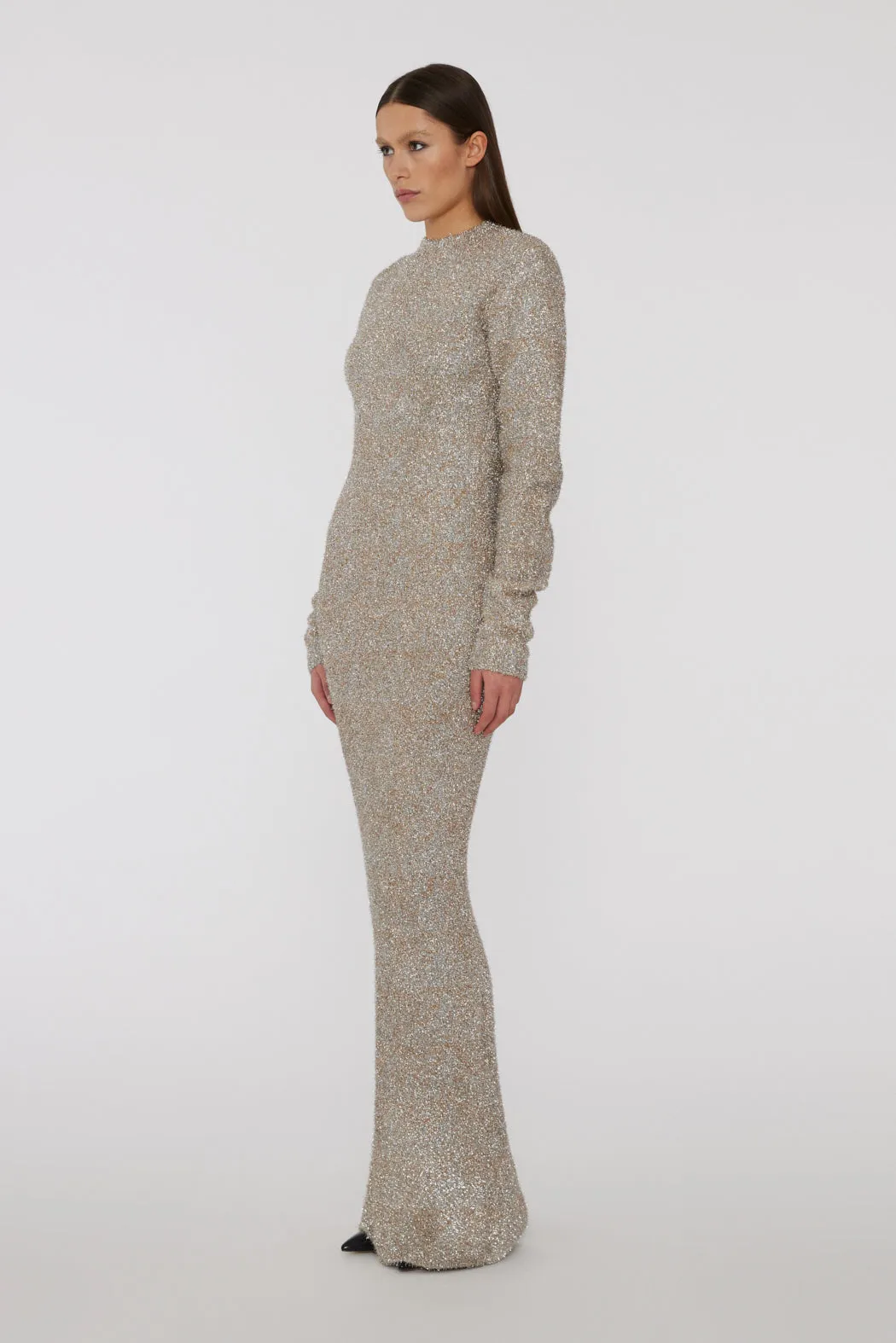 Glitter Knit Maxi Dress - Rich Gold Comb.