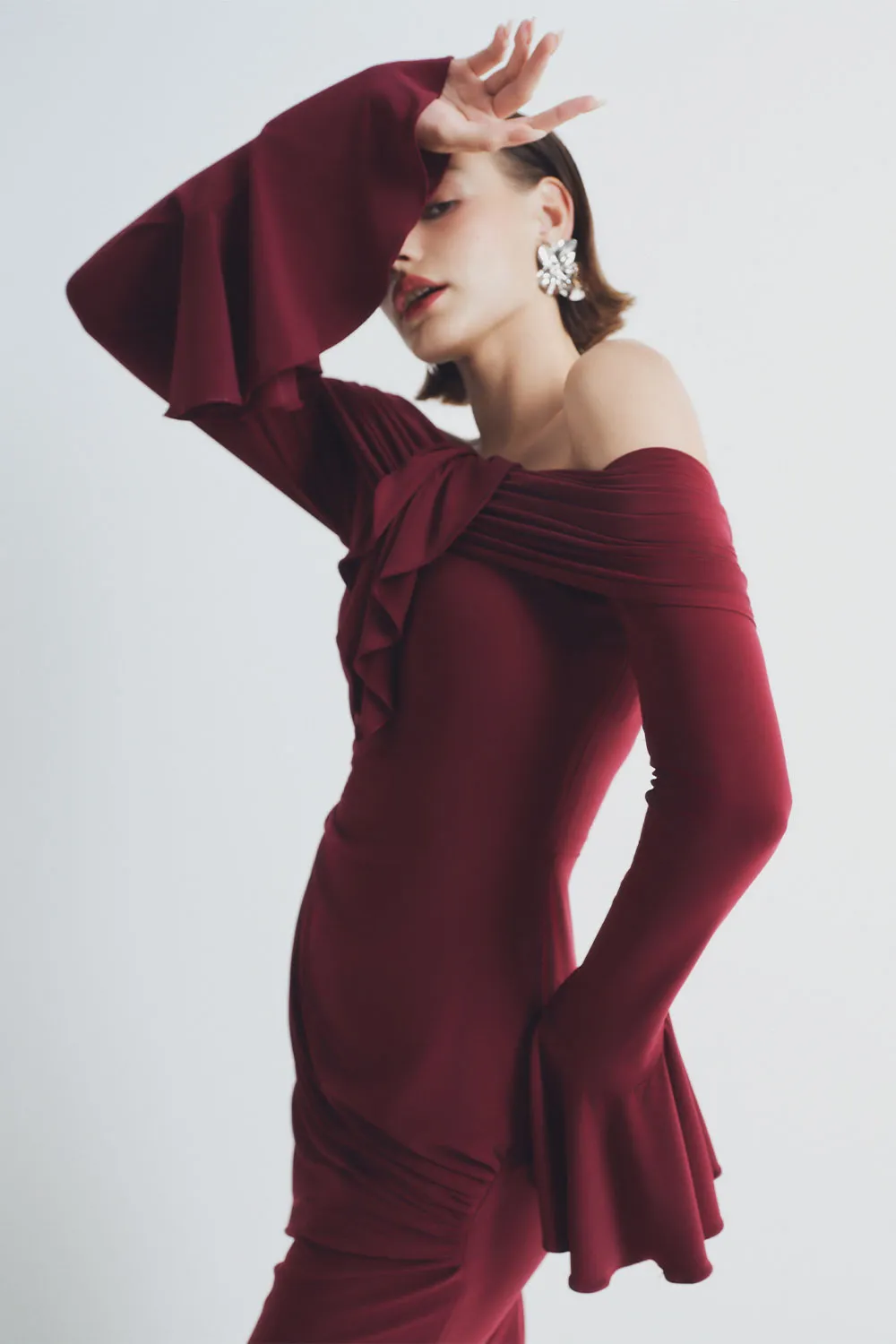 Glory Bodycon Off-Shoulder Spandex Ankle Length Dress