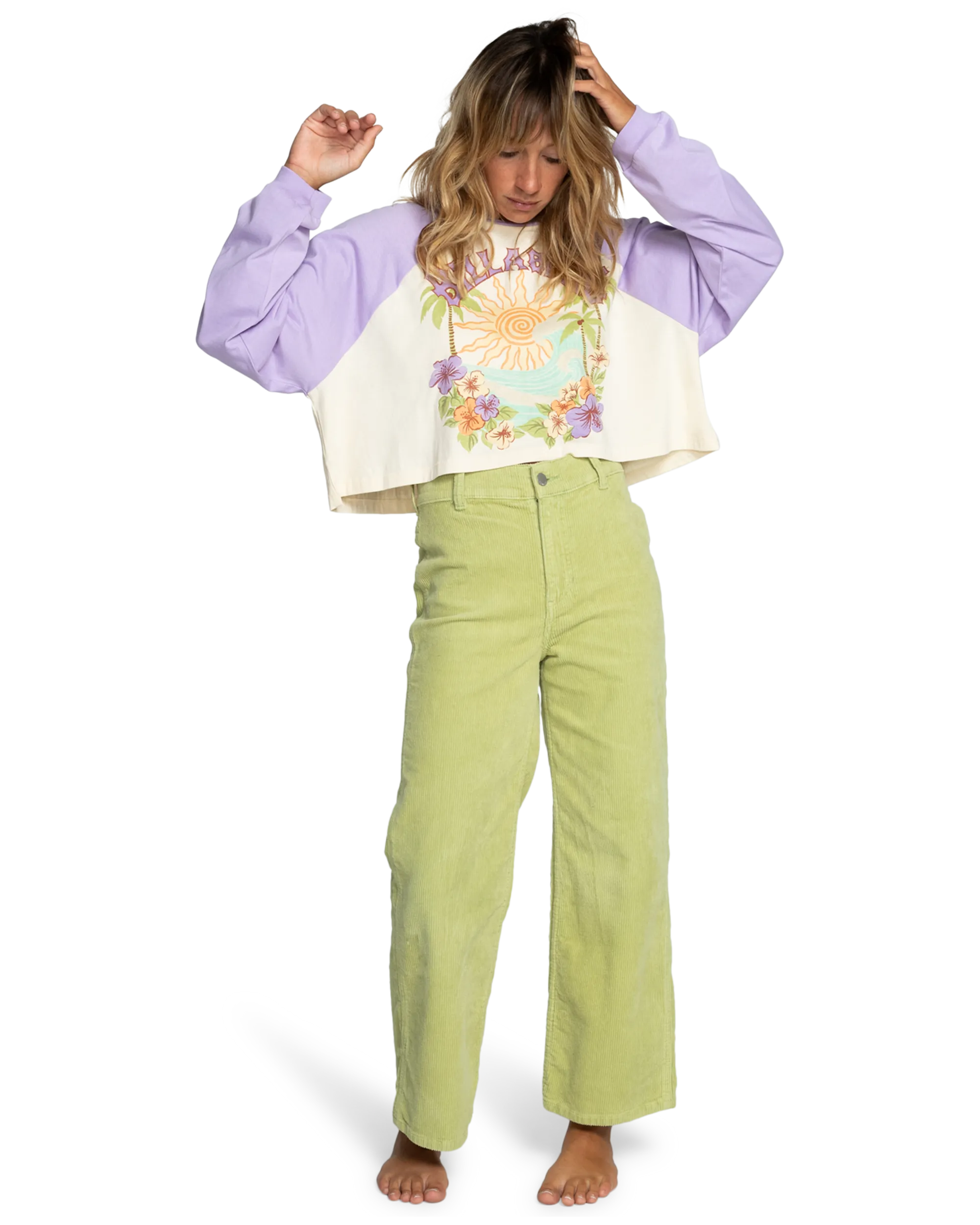 Gold Cord Trousers in Willow