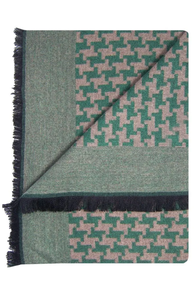 Green & Khaki Houndstooth