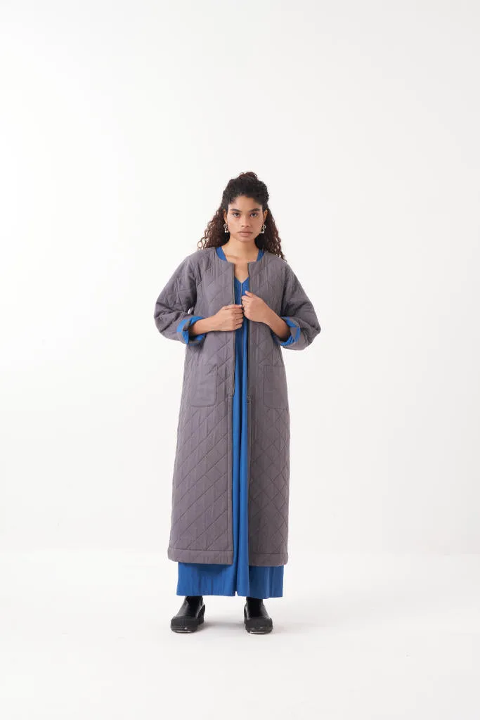 GREY LONG QUILTED JACKET CO-ORD (SET OF 2)-GREY
& ELECTRIC BLUE