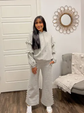 Grey Pearled Sweatpants Set (Sold Separately)