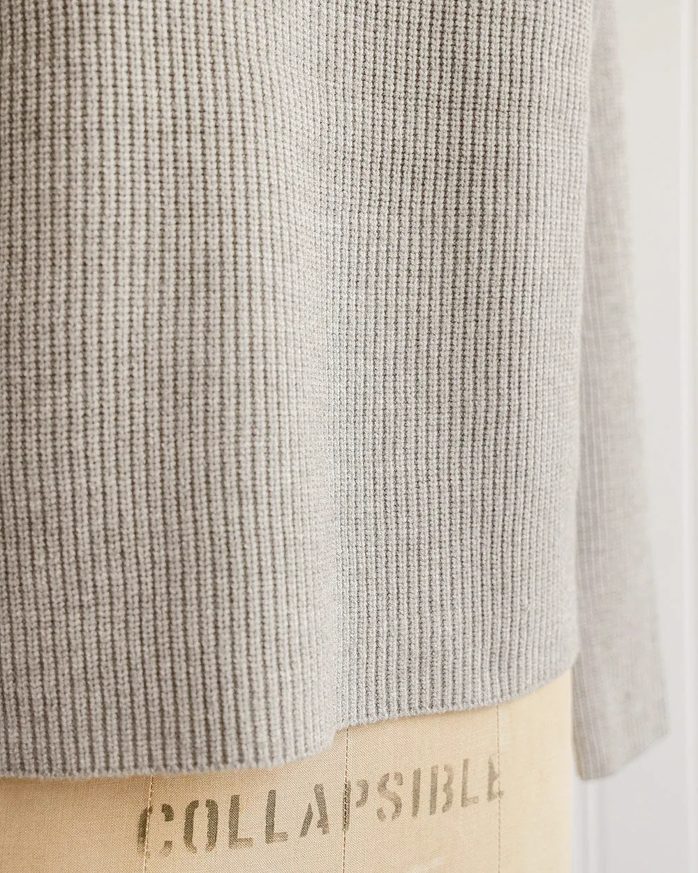 Guernsey Grey Waffle Knit Top